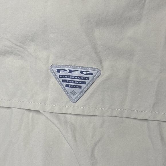Columbia Shirt Mens 2X Beige Bahama PFG Fishing Button Up Omni Shade UPF 50 Read - Picture 9 of 10